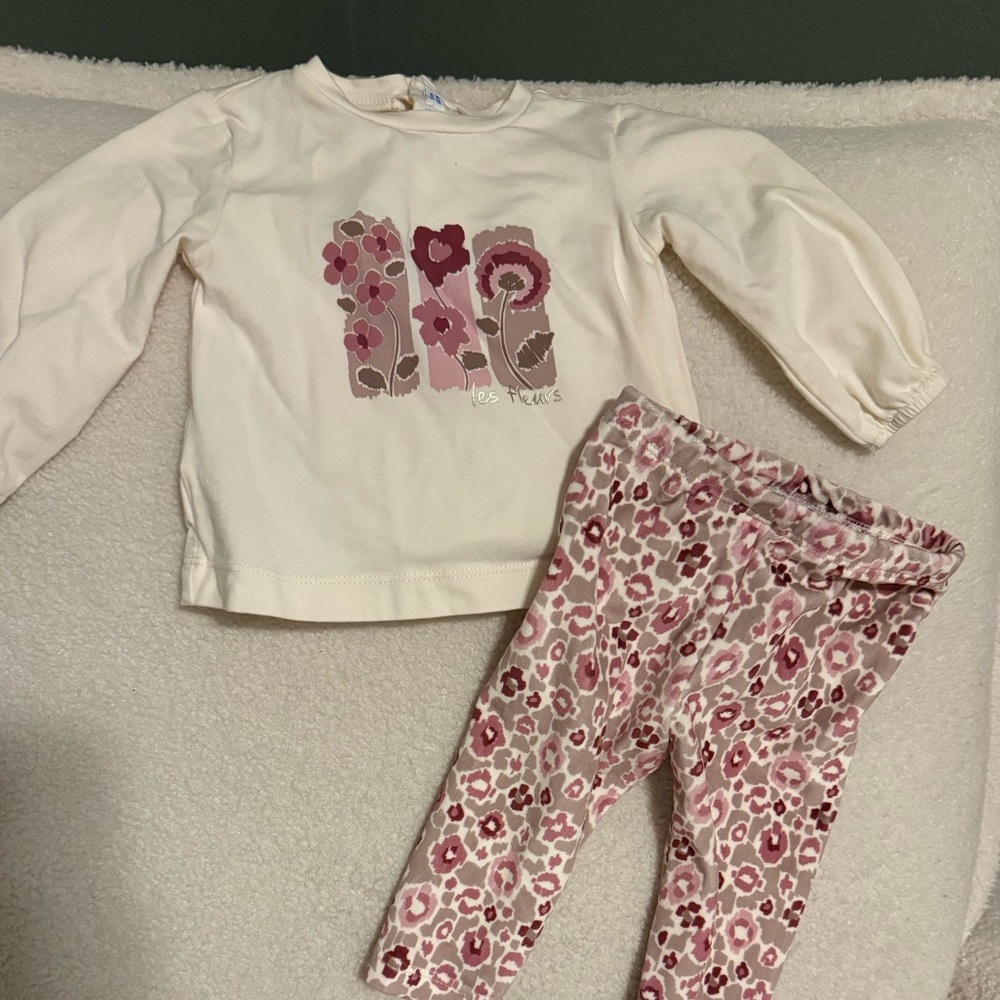 Mayoral Cream and Pink Floral Baby Top